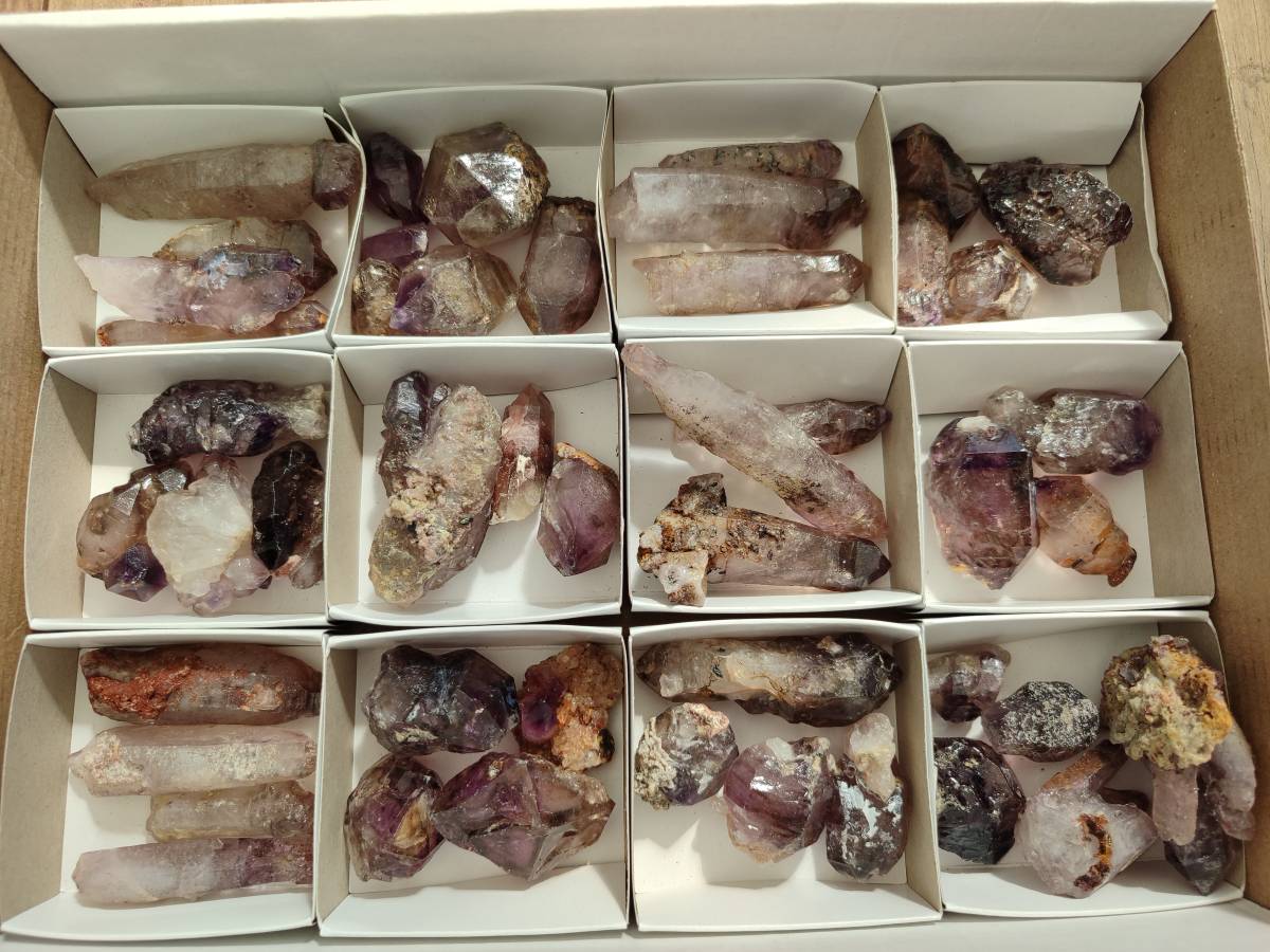 Natural Window Amethyst Crystals x 46 From Chiredzi, Zimbabwe - Toprock Gemstones and Minerals 