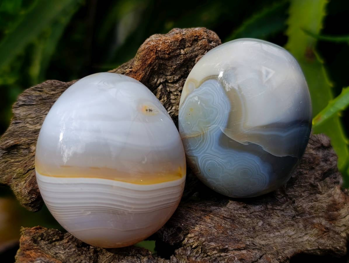 Polished Mixed Agate Galets x 24 From Madagascar - Toprock Gemstones and Minerals 