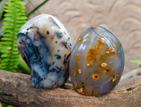 Polished Dendritic Agate Standing Free Forms x 3 From Moralambo, Madagascar