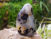Polished Dendritic Agate Standing Free Forms x 3 From Moralambo, Madagascar