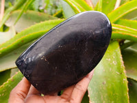 Polished Black Tourmaline Standing Free Forms x 2 From Madagascar