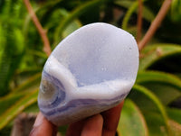 Polished Blue Lace Agate Standing Free Forms x 7 From Nsanje, Malawi