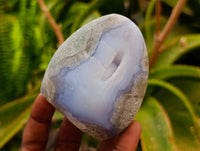 Polished Blue Lace Agate Standing Free Forms x 7 From Nsanje, Malawi