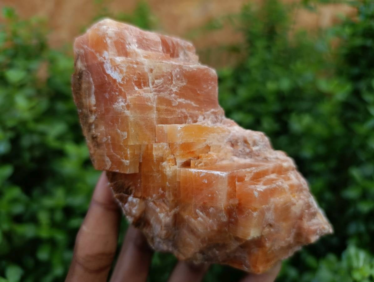 Natural Sunset Orange Calcite Specimens x 2 From Spitzkop, Namibia - Toprock Gemstones and Minerals 