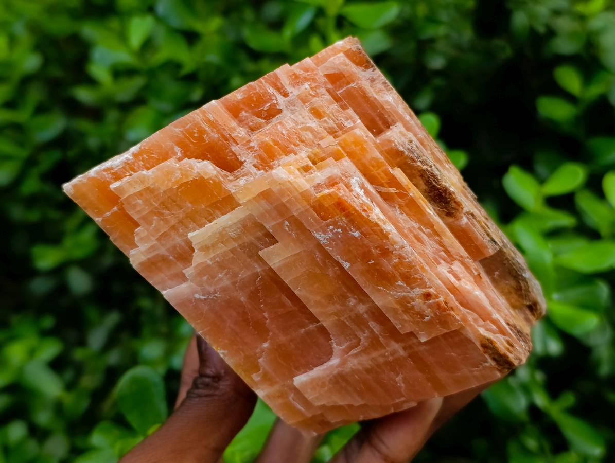 Natural Sunset Orange Calcite Specimens x 2 From Spitzkop, Namibia - Toprock Gemstones and Minerals 