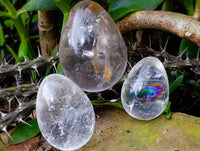 Polished Rock Crystal Gemstone Eggs x 6 From Madagascar