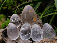 Polished Rock Crystal Gemstone Eggs x 6 From Madagascar