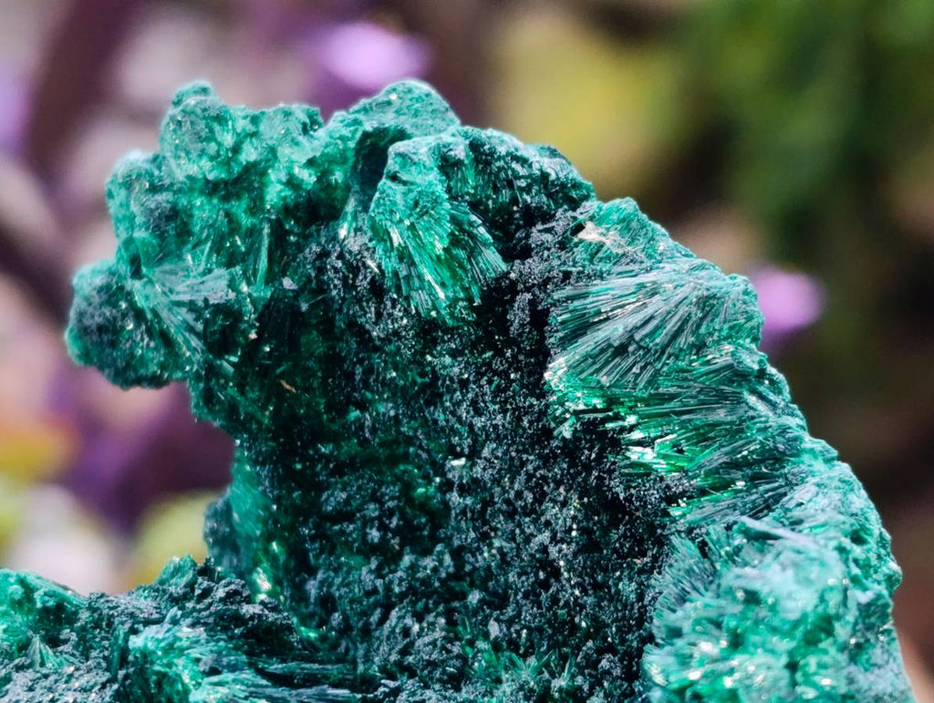 Natural Silky Malachite Specimens x 2 From Kasompe, Congo - Toprock Gemstones and Minerals 