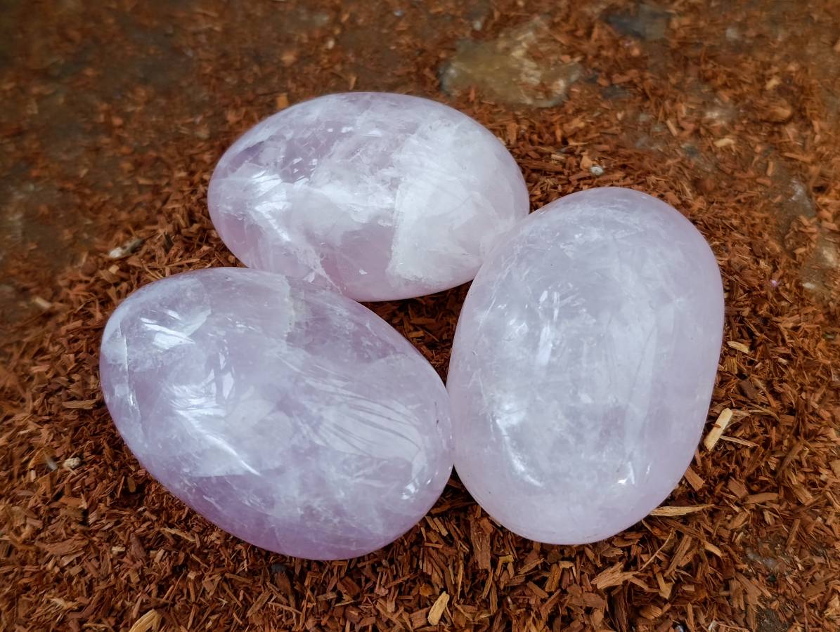 Polished Rose Quartz Palm Stones x 20 From Madagascar - Toprock Gemstones and Minerals 