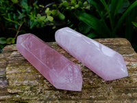 Polished Double Terminated Rose Quartz Crystals x 6 From Madagascar