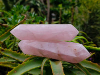 Polished Double Terminated Rose Quartz Crystals x 6 From Madagascar