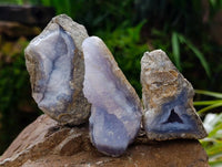 Natural Blue Lace Agate Specimens x 12 From Nsanje, Malawi