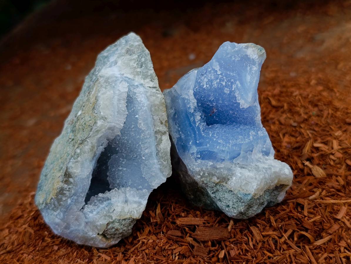 Natural Blue Lace Agate Specimens x 12 From Nsanje, Malawi - Toprock Gemstones and Minerals 