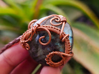 Hand Made Labradorite Copper Wire Wrapped Stone Pendants -Sold Per Item- From South Africa