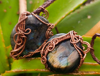 Hand Made Labradorite Copper Wire Wrapped Stone Pendants -Sold Per Item- From South Africa