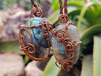Hand Made Labradorite Copper Wire Wrapped Stone Pendants -Sold Per Item- From South Africa