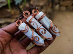 Hand Made Blue Lace Agate Copper Wire Wrapped Stone Pendants -Sold Per Item- From South Africa - Toprock Gemstones and Minerals 