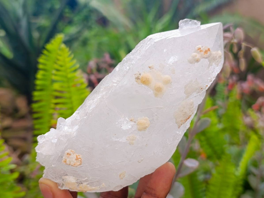 Natural Icy Etched Quartz Crystals x 3 From Madagascar - Toprock Gemstones and Minerals 