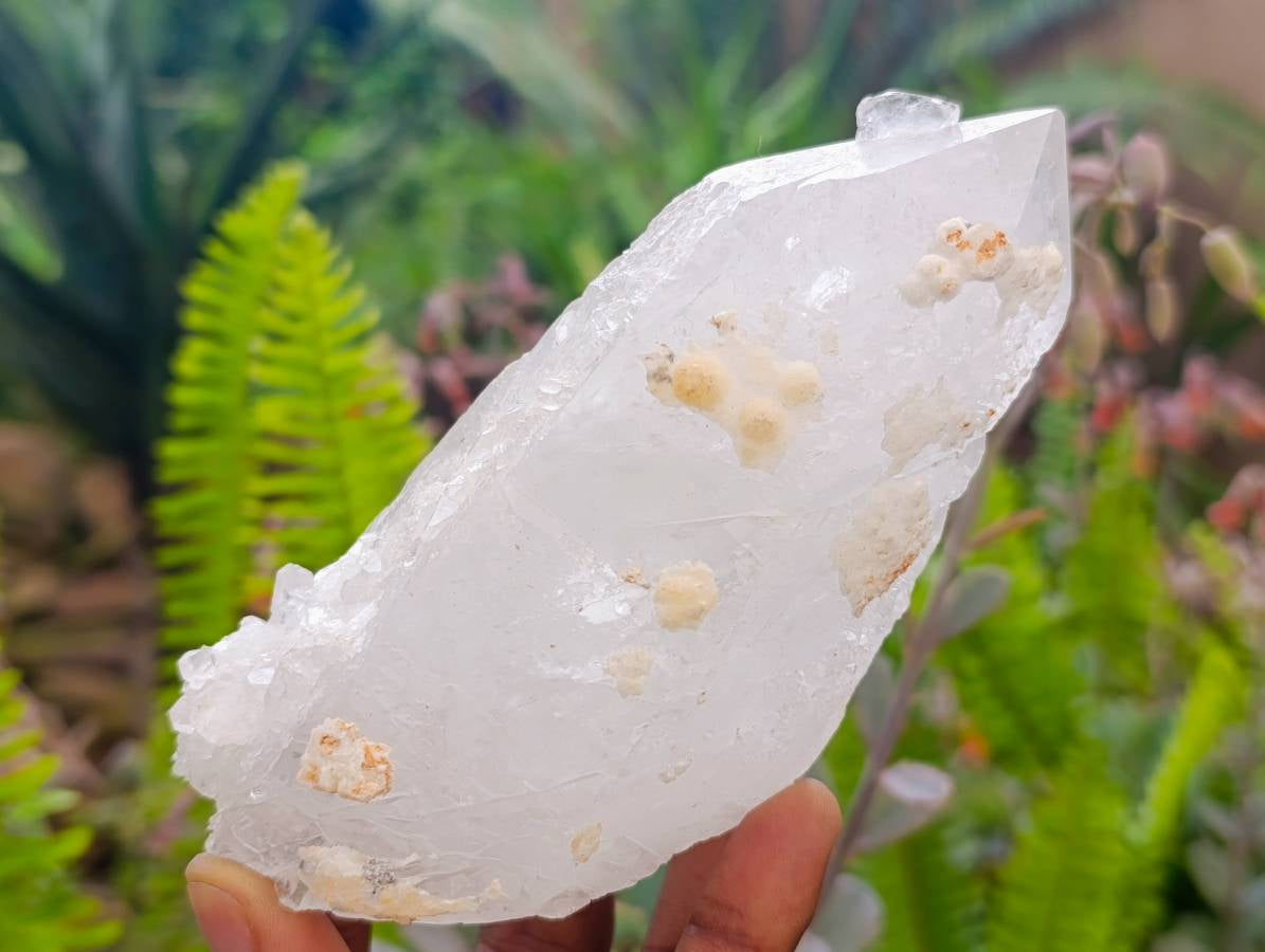 Natural Icy Etched Quartz Crystals x 3 From Madagascar - Toprock Gemstones and Minerals 