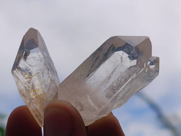 Natural Mpika Quarts Crystals x 35 From Mpika, Zambia