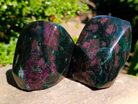 Polished Verdite Standing Free Forms x 2 From Zimbabwe