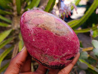 Polished Rhodonite Standing Free Forms x 2 From Ambindavato, Madagascar