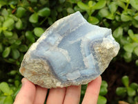 Natural Blue Lace Agate Geode Specimens x 6 From Nsanje, Malawi