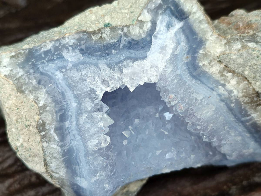 Natural Blue Lace Agate Geode Specimens x 6 From Nsanje, Malawi - Toprock Gemstones and Minerals 
