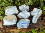 Natural Blue Lace Agate Geode Specimens x 6 From Nsanje, Malawi - Toprock Gemstones and Minerals 