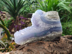 Natural Blue Lace Agate Geode Specimens x 6 From Nsanje, Malawi - Toprock Gemstones and Minerals 