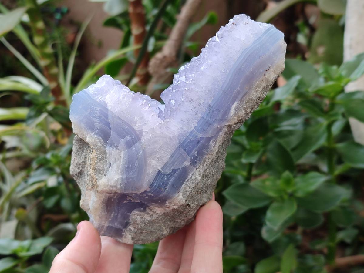 Natural Blue Lace Agate Geode Specimens x 6 From Nsanje, Malawi - Toprock Gemstones and Minerals 