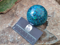 Hand Made Conglomerate Chrysocolla With Azurite And Malachite Sphere x 2 From Congo