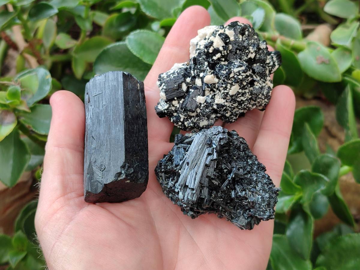 Natural Schorl Black Tourmaline With Associated Minerals x 6 From Erongo, Namibia - Toprock Gemstones and Minerals 