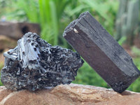 Natural Schorl Black Tourmaline With Associated Minerals x 6 From Erongo, Namibia
