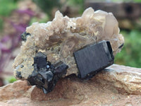 Natural Schorl Black Tourmaline With Associated Minerals x 6 From Erongo, Namibia