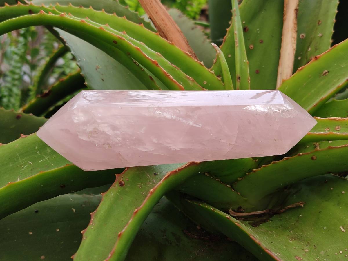 Polished Double Terminated Rose Quartz Crystals x 6 From Madagascar - Toprock Gemstones and Minerals 