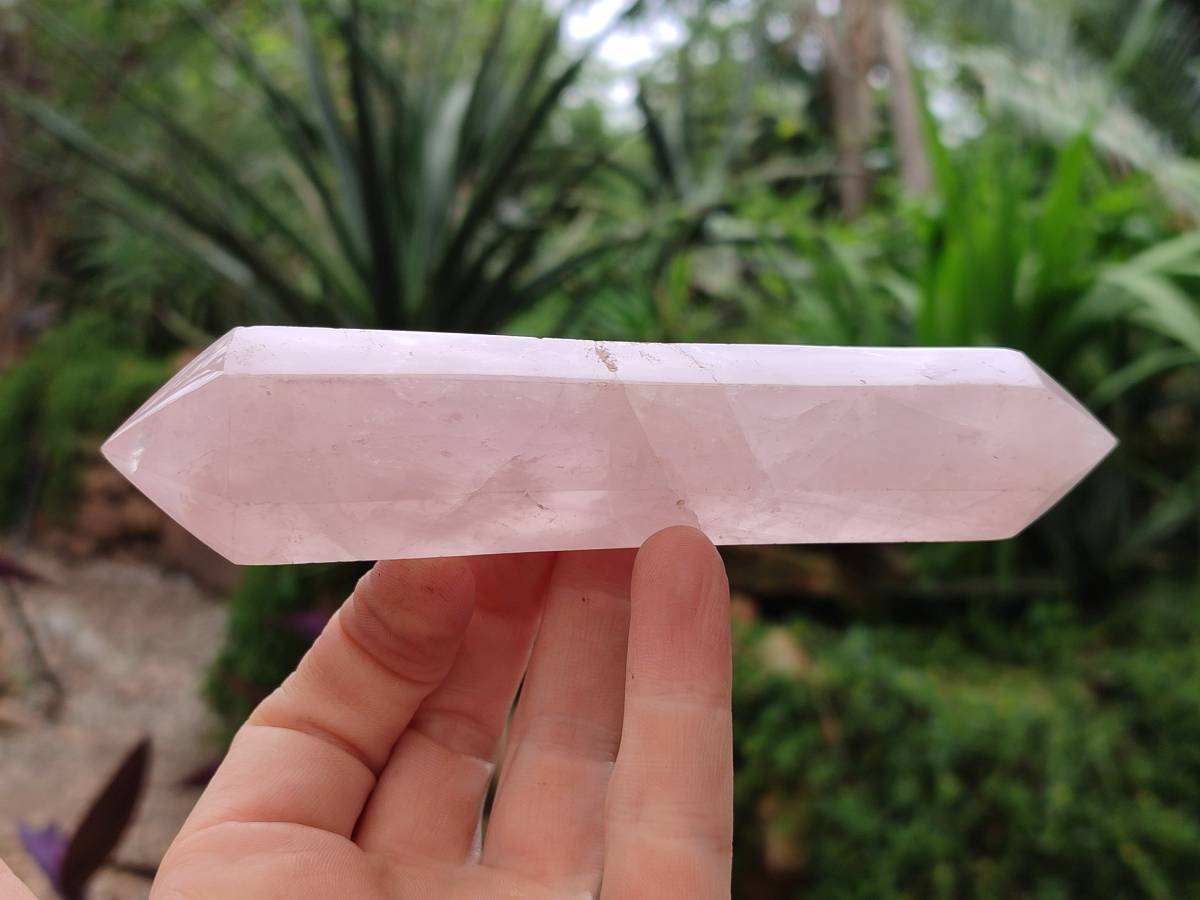 Polished Double Terminated Rose Quartz Crystals x 6 From Madagascar - Toprock Gemstones and Minerals 