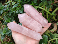 Polished Double Terminated Rose Quartz Crystals x 6 From Madagascar