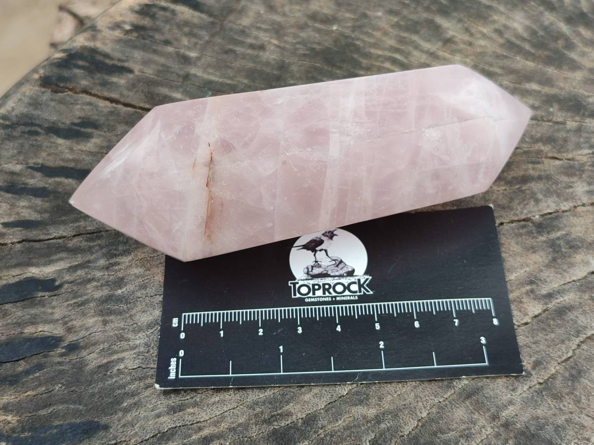 Polished Double Terminated Rose Quartz Crystals x 6 From Madagascar - Toprock Gemstones and Minerals 
