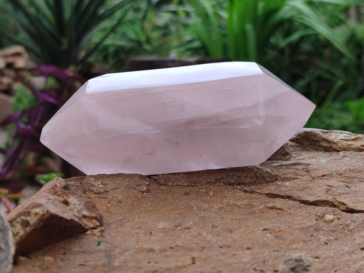 Polished Double Terminated Rose Quartz Crystals x 6 From Madagascar - Toprock Gemstones and Minerals 