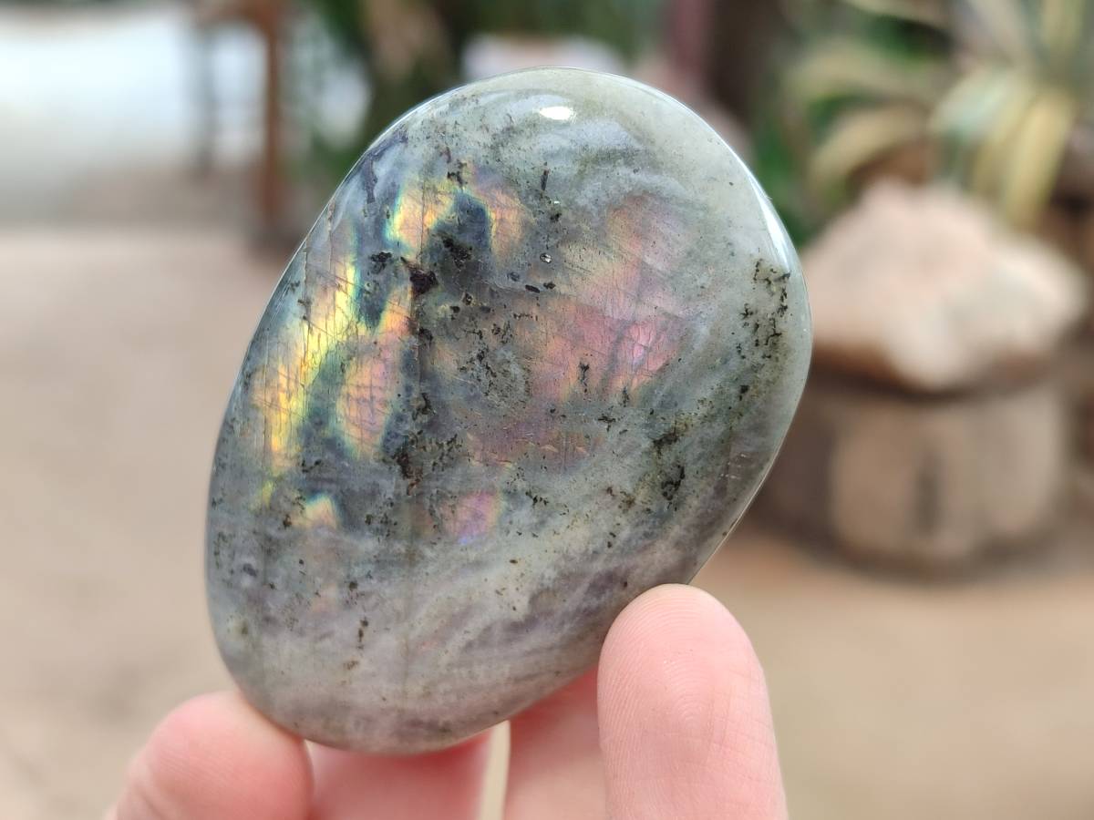 Polished Purple Flash Labradorite Galets x 12 From Tulear, Madagascar - Toprock Gemstones and Minerals 