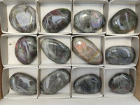 Polished Purple Flash Labradorite Galets x 12 From Tulear, Madagascar