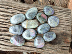 Polished Purple Flash Labradorite Galets x 12 From Tulear, Madagascar - Toprock Gemstones and Minerals 