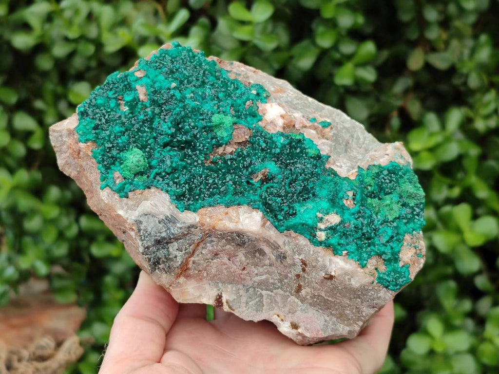Natural Dioptase with Malachite On Dolomite Specimen x 1 From Likasi, Congo - Toprock Gemstones and Minerals 