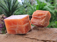 Natural Sunset Orange Calcite Specimens x 12 From Spitzkop, Namibia