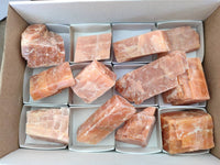 Natural Sunset Orange Calcite Specimens x 12 From Spitzkop, Namibia