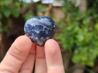 Polished Lazulite Hearts x 35 From Madagascar