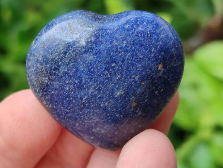 Polished Lazulite Hearts x 35 From Madagascar - Toprock Gemstones and Minerals 