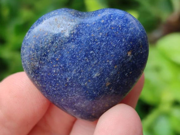 Polished Lazulite Hearts x 35 From Madagascar