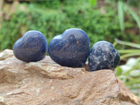 Polished Lazulite Hearts x 35 From Madagascar